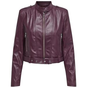 ONLY Women's Onlsadie Faux Leather Jacket CC OTW, Mauve Wine, M ONLY Women's Onlsadie Faux Leather Jacket CC OTW, Mauve Wine, M