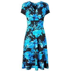 Joe Browns Women's Winter Floral Wrap Front Knee-Length Jersey Dress, Regular, Blue, UK 10 Joe Browns Women's Winter Floral Wrap Front Knee-Length Jersey Dress, Regular, Blue, UK 10