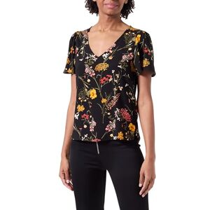 VERO MODA Women's Vmeasy Joy V-Neck Ss Blouse WVN Ga Top, Black/AOP: vicka, M VERO MODA Women's Vmeasy Joy V-Neck Ss Blouse WVN Ga Top, Black/AOP: vicka, M
