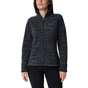 Columbia Women's Fast Trek Jacket, Full Zip Fleece Jacket, Black Spacedye Print, Size XS Columbia Women's Fast Trek Jacket, Full Zip Fleece Jacket, Black Spacedye Print, Size XS