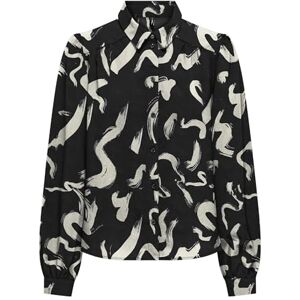 ONLY Women's Onlnova Life Elite L/S Emma Shirt Top, Black/AOP: 587 Yoko, S ONLY Women's Onlnova Life Elite L/S Emma Shirt Top, Black/AOP: 587 Yoko, S