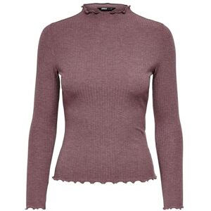 ONLY Women's Onlemma L/S High Neck Top Noos Jrs T Shirt, Rose Browndetail: Melange, L UK ONLY Women's Onlemma L/S High Neck Top Noos Jrs T Shirt, Rose Browndetail: Melange, L UK
