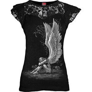 Spiral Enslaved Angel Lace Layered Cap Sleeve Top Black XXL Spiral Enslaved Angel Lace Layered Cap Sleeve Top Black XXL