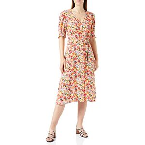 ONLY Women's Onlfrederikke SS V-Neck Belt Dress Wvncs Blouse, Cloud Dancer/AOP: Pink AOP, M ONLY Women's Onlfrederikke SS V-Neck Belt Dress Wvncs Blouse, Cloud Dancer/AOP: Pink AOP, M