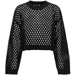 ONLY Women's Onlsmilla Short Pullover L/S KNT Noos Sweater, Black, M ONLY Women's Onlsmilla Short Pullover L/S KNT Noos Sweater, Black, M
