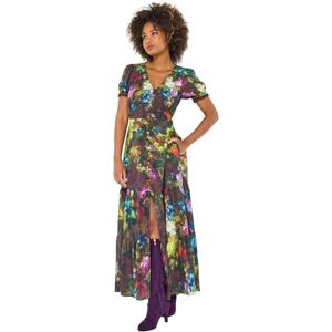 Joe Browns Women's Floral V-Neck Midi Dress, Petite, Green, UK 14 Joe Browns Women's Floral V-Neck Midi Dress, Petite, Green, UK 14