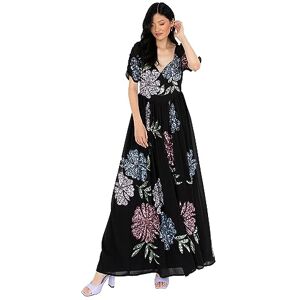 Maya Deluxe Women's Maxi Dress Ladies Embellished Floral Sweetheart Neckline for Wedding Guest Bridesmaid Occasion Prom Ball Gown, Black, 8 Maya Deluxe Women's Maxi Dress Ladies Embellished Floral Sweetheart Neckline for Wedding Guest Bridesmaid Occasion Prom Ball Gown, Black, 8