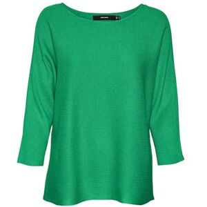 VERO MODA Women's Vmnora 3/4 Boatneck Blouse Noos Knitted Jumper, Bright Green, S VERO MODA Women's Vmnora 3/4 Boatneck Blouse Noos Knitted Jumper, Bright Green, S