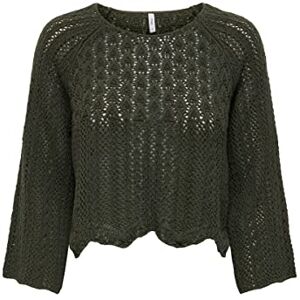 ONLY Women's Onlnola Life KNT Noos 3/4 Pullover Sweater, Forest Night, XS ONLY Women's Onlnola Life KNT Noos 3/4 Pullover Sweater, Forest Night, XS