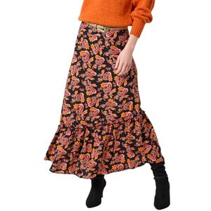 Joe Browns Women's Ruffle Trim Paisley Asymmetric Midi Skirt, Regular, Orange, UK 16 Joe Browns Women's Ruffle Trim Paisley Asymmetric Midi Skirt, Regular, Orange, UK 16