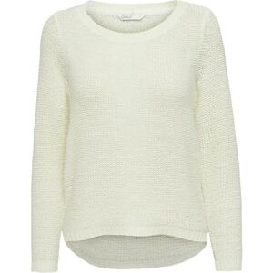 ONLY Women's Basic Knit Sweater Solid Color Knit Stretch Jumper Long Sleeve Crewneck Top ONLGEENA, Colours:White, Size:L ONLY Women's Basic Knit Sweater Solid Color Knit Stretch Jumper Long Sleeve Crewneck Top ONLGEENA, Colours:White, Size:L