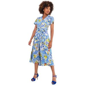 Joe Browns Women's Vintage-Style Printed Tie Waist Shirt Dress, Blue, 18 Joe Browns Women's Vintage-Style Printed Tie Waist Shirt Dress, Blue, 18