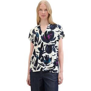 TOM TAILOR Women's 1041548 T-Shirt, 35285-Dark Blue Floral Design, Large TOM TAILOR Women's 1041548 T-Shirt, 35285-Dark Blue Floral Design, Large