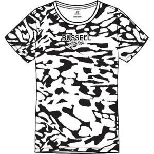 Russell Athletic A31231-IO-099 Edith-S/S Crewneck AOP TEE Shirt T-Shirt Women's Black Size L Russell Athletic A31231-IO-099 Edith-S/S Crewneck AOP TEE Shirt T-Shirt Women's Black Size L