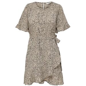 ONLY Women's Onlnew Olivia S/S Short Wrap Dress WVN, Silver Mink/AOP:lina Small Leo, M ONLY Women's Onlnew Olivia S/S Short Wrap Dress WVN, Silver Mink/AOP:lina Small Leo, M