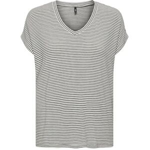 ONLY Women's Onltine S/S V-Neck top JRS T-Shirt, Black/Stripes: Cloud Dancer, S ONLY Women's Onltine S/S V-Neck top JRS T-Shirt, Black/Stripes: Cloud Dancer, S