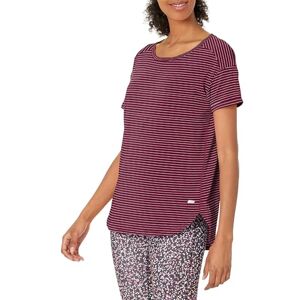 Amazon Essentials Women's Studio Relaxed-Fit Lightweight Crew Neck T-Shirt (Available in Plus Size), Burgundy Stripes, XXL Amazon Essentials Women's Studio Relaxed-Fit Lightweight Crew Neck T-Shirt (Available in Plus Size), Burgundy Stripes, XXL