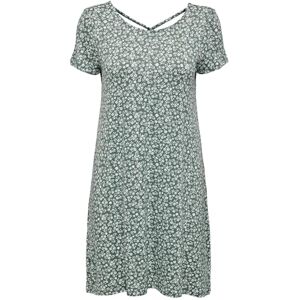ONLY Women's Onlbera Back Lace Up S/S Dress JRS Noos, Balsam Green/AOP: White Flowers, XS ONLY Women's Onlbera Back Lace Up S/S Dress JRS Noos, Balsam Green/AOP: White Flowers, XS