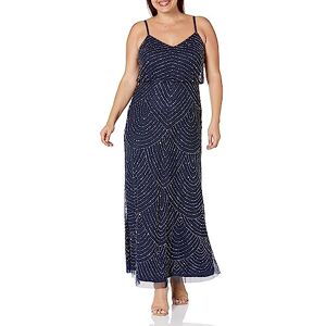 Adrianna Papell Women's long Dress, Navy, 16 UK Adrianna Papell Women's long Dress, Navy, 16 UK