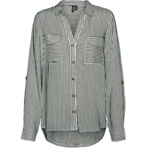 VERO MODA Women's Vmbumpy L/S Shirt New WVN Ga Noos Long Sleeve Blouse, Scarab/Stripes: Snow White, M VERO MODA Women's Vmbumpy L/S Shirt New WVN Ga Noos Long Sleeve Blouse, Scarab/Stripes: Snow White, M
