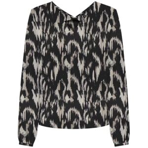 ONLY Women's Onlnova Life Vis L/S Mallory Top Blouse, Black/AOP: 595 Lé Téxt, Large ONLY Women's Onlnova Life Vis L/S Mallory Top Blouse, Black/AOP: 595 Lé Téxt, Large