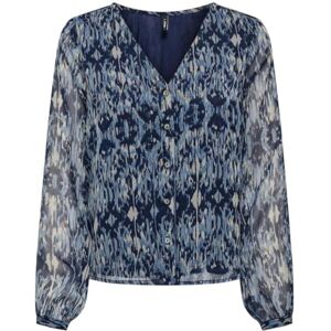 ONLY Women's Onlluna L/S V-Neck top Noos Ptm Long Sleeve Blouse, Forever Blue/AOP: Ethnic Rebel, M ONLY Women's Onlluna L/S V-Neck top Noos Ptm Long Sleeve Blouse, Forever Blue/AOP: Ethnic Rebel, M