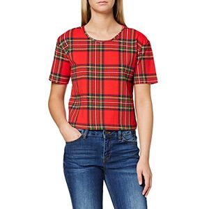 Urban Classics Women's T-shirt Ladies All-over-print Tartan Oberteil Short Oversized Tee T Shirt, Red (Red/Blk 00200), XS UK Urban Classics Women's T-shirt Ladies All-over-print Tartan Oberteil Short Oversized Tee T Shirt, Red (Red/Blk 00200), XS UK