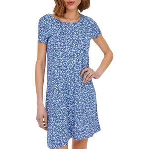 ONLY Women's ONLBERA Back LACE UP S/S Dress JRS NOOS Dress, Strong Blue/AOP:White Flowers, M ONLY Women's ONLBERA Back LACE UP S/S Dress JRS NOOS Dress, Strong Blue/AOP:White Flowers, M