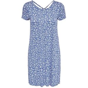 ONLY Women's ONLBERA Back LACE UP S/S Dress JRS NOOS, Strong Blue/AOP:White Flowers, XS ONLY Women's ONLBERA Back LACE UP S/S Dress JRS NOOS, Strong Blue/AOP:White Flowers, XS