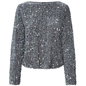 VERO MODA Women's Vmbella Ls Boatneck Top JRS Long Sleeve Blouse, Griffin/Detail: Griffin Sequins, XL VERO MODA Women's Vmbella Ls Boatneck Top JRS Long Sleeve Blouse, Griffin/Detail: Griffin Sequins, XL