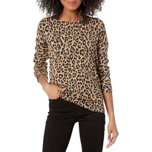 Amazon Essentials Women's Long-Sleeve Lightweight Crewneck Jumper (Available in Plus Size), Camel Cheetah, XS Amazon Essentials Women's Long-Sleeve Lightweight Crewneck Jumper (Available in Plus Size), Camel Cheetah, XS