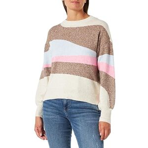 VERO MODA Women's Vmdoffy Art LS O-Neck Pullover Ga Boo Sweater, Birch/Detail: w. Brown Lentil + Skyway + Sachet Pink, S VERO MODA Women's Vmdoffy Art LS O-Neck Pullover Ga Boo Sweater, Birch/Detail: w. Brown Lentil + Skyway + Sachet Pink, S