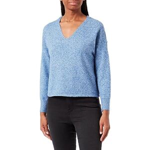 VERO MODA Women's Vmdoffy LS V-Neck Blouse Ga Noos Sweater, Beaucoup Blue/Detail: Melange, L VERO MODA Women's Vmdoffy LS V-Neck Blouse Ga Noos Sweater, Beaucoup Blue/Detail: Melange, L