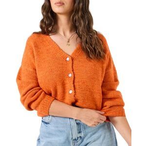 Joe Browns Women's Button Front Long Sleeve V-Neck Cardigan, Regular, Orange, UK 12 Joe Browns Women's Button Front Long Sleeve V-Neck Cardigan, Regular, Orange, UK 12