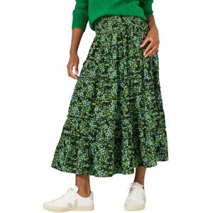 Joe Browns Women's Floral Print Tiered Maxi Skirt, Regular, Green, UK 18 Joe Browns Women's Floral Print Tiered Maxi Skirt, Regular, Green, UK 18