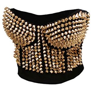 Bslingerie Madonna Style Metallic Studs Bustier Bra Corset Top, Gold, Large Bslingerie Madonna Style Metallic Studs Bustier Bra Corset Top, Gold, Large