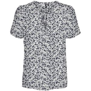 VERO MODA Women's Vmmenny Thong SS Top WVN Ga, Navy Blazer/AOP:huki, S VERO MODA Women's Vmmenny Thong SS Top WVN Ga, Navy Blazer/AOP:huki, S