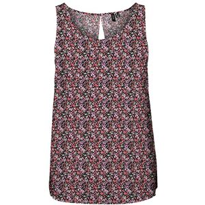 VERO MODA Women's Vmeasy SL Tank Top R1 WVN Ga, Black/AOP: cila, M VERO MODA Women's Vmeasy SL Tank Top R1 WVN Ga, Black/AOP: cila, M