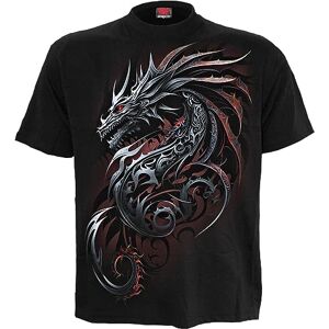 Spiral Dragon Shards Front Print T-Shirt Black L Spiral Dragon Shards Front Print T-Shirt Black L