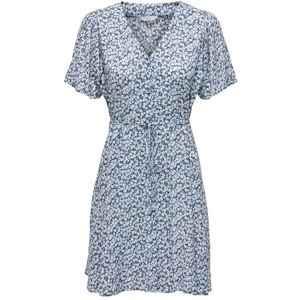 ONLY Women's Onlevida S/S Short Dress WVN Noos, Provincial Blue/AOP: Sadie Flower, L ONLY Women's Onlevida S/S Short Dress WVN Noos, Provincial Blue/AOP: Sadie Flower, L