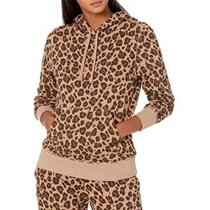 Amazon Essentials Women's French Terry Fleece Pullover Hoodie, Camel Leopard, M Amazon Essentials Women's French Terry Fleece Pullover Hoodie, Camel Leopard, M