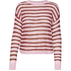 VERO MODA Women's Vmspring LS O-Neck Pullover Ent Knitted Jumper, Fuchsia Pink/Detail:w. Fired Brick, S VERO MODA Women's Vmspring LS O-Neck Pullover Ent Knitted Jumper, Fuchsia Pink/Detail:w. Fired Brick, S