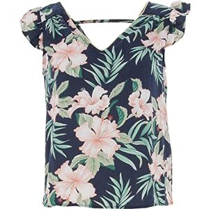 ONLY Women's Onlsylvie Life Fr S/S Frill Top Ptm T-Shirt, Navy Blazer/AOP:Jungle, L ONLY Women's Onlsylvie Life Fr S/S Frill Top Ptm T-Shirt, Navy Blazer/AOP:Jungle, L