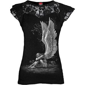 Spiral Enslaved Angel Lace Layered Cap Sleeve Top Black 3XL Spiral Enslaved Angel Lace Layered Cap Sleeve Top Black 3XL