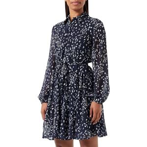 VERO MODA Women's Vmholly Ls Volume Short Dress WVN Ga mini, Navy Blazer/AOP:manola, XS VERO MODA Women's Vmholly Ls Volume Short Dress WVN Ga mini, Navy Blazer/AOP:manola, XS
