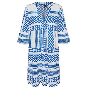 VERO MODA Bestseller A/S Women's Vmdicthe 3/4 Tunic WVN Top, Snow White/AOP: Ibiza Skydiver, S VERO MODA Bestseller A/S Women's Vmdicthe 3/4 Tunic WVN Top, Snow White/AOP: Ibiza Skydiver, S