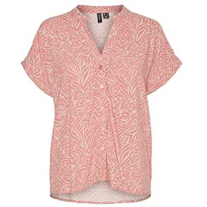 VERO MODA Women's VMSARA SS Shirt WVN Vest, Irish Cream/AOP:Sara, M VERO MODA Women's VMSARA SS Shirt WVN Vest, Irish Cream/AOP:Sara, M