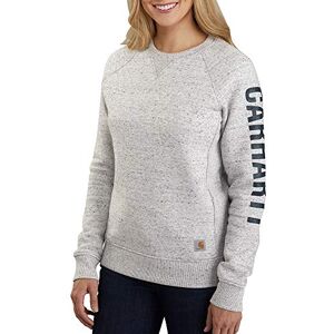 Carhartt , Women's, Relaxed Fit Midweight Crewneck Block Logo Sleeve Graphic Sweatshirt, Asphalt Heather Nep, XL Carhartt , Women's, Relaxed Fit Midweight Crewneck Block Logo Sleeve Graphic Sweatshirt, Asphalt Heather Nep, XL