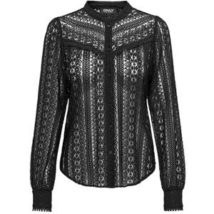 ONLY Women's Onlreba Lace L/S Shirt WVN Noos Long Sleeve Blouse, Black, M ONLY Women's Onlreba Lace L/S Shirt WVN Noos Long Sleeve Blouse, Black, M