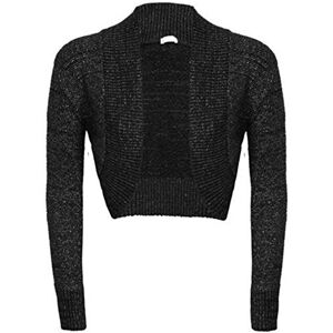 Wholesaler New Womens Ladies Long Sleeve Lurex Knitted Bolero Shrug Cardigan TOP Size 8-24 Black